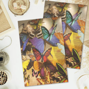 Boho bordeauxrood sinaasappel kleurrijke tropische tissuepapier