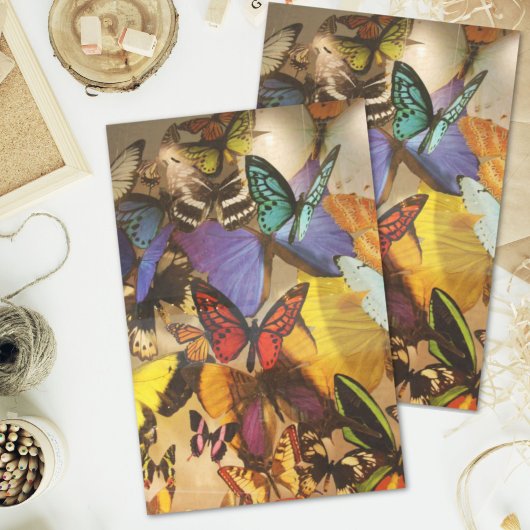 Boho bordeauxrood sinaasappel kleurrijke tropische tissuepapier