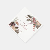 Boho bordeauxroos herfst bloem bruiloft servet (Hoek)