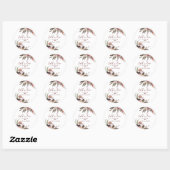 Boho bordeauxrozen verliefd bloem bruiloft ronde sticker (Vel)