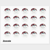 Boho Bordo Burgundy Red Flowers Quinceanera Ronde Sticker (Vel)