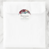 Boho Bordo Burgundy Red Flowers Quinceanera Ronde Sticker (Tas)