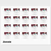 Boho Bordo Burgundy Red Flowers Rehearsal Dinner Vierkante Sticker (Vel)