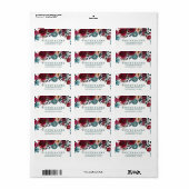 Boho Bordo Burgundy Red Flowers Weduwadres Etiket (Full Sheet)