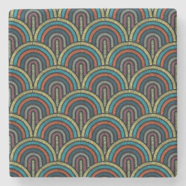 Boho borduurwerk boogpatroon marmeren Onderzetter