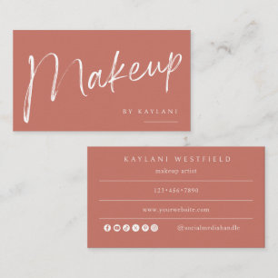 Boho Borstel Make-up Zakelijke Kaart Schoonheidsku Visitekaartje