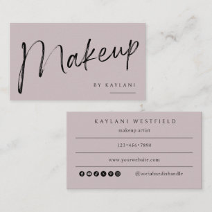Boho Borstel Make-up Zakelijke Kaart Schoonheidsku Visitekaartje