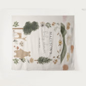 Boho bos baby shower achtergrond tapestry wandkleed (Voorkant (horizontaal))