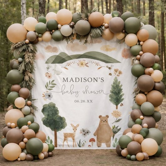 Boho bos baby shower achtergrond tapestry wandkleed