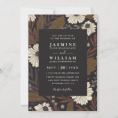 Boho bos bloemen rustieke chic QR-code bruiloft Kaart (Voorkant)