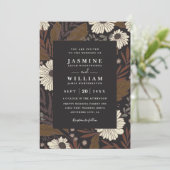 Boho bos bloemen rustieke chic QR-code bruiloft Kaart (Staand voorkant)