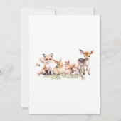 Boho bos bosdieren baby shower kaart (Achterkant)