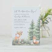 Boho bos dier bos baby shower kaart (Staand voorkant)
