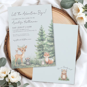 Boho bos dier bos baby shower kaart