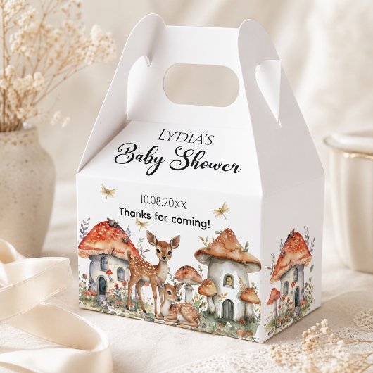 Boho bos dieren baby shower bedankdoosjes