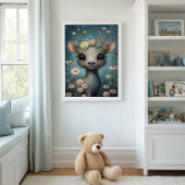 Boho-bos herten muurdecoratie voor de kinderkamer poster