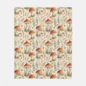 Boho Bos Paddenstoel Patroon Fleece Deken (Voorkant)