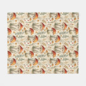 Boho Bos Paddenstoel Patroon Fleece Deken (Voorkant (Horizontaal))