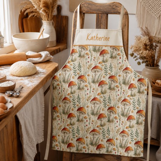 Boho Bos Paddenstoel Patroon Schort