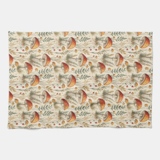 Boho Bos Paddenstoel Patroon Theedoek