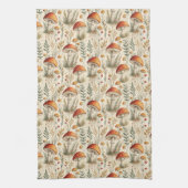 Boho Bos Paddenstoel Patroon Theedoek (Verticaal)