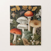 Boho Bos Paddenstoelen Bloementuin Legpuzzel (Verticaal)