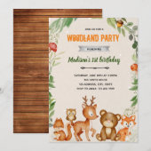 Boho bosbad uitnodiging (Voorkant / Achterkant)