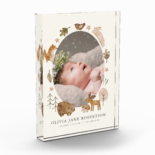 Boho bosdieren baby fotoblok (Links)