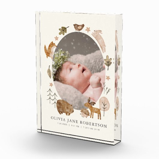Boho bosdieren baby fotoblok (Rechts)