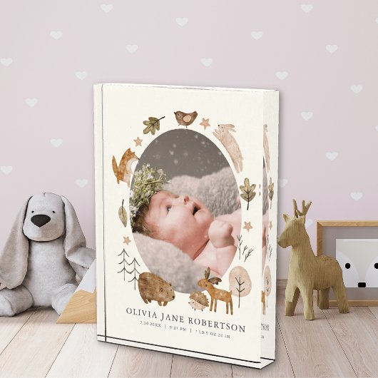 Boho bosdieren baby fotoblok