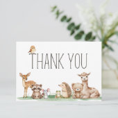Boho Bosdieren Baby Shower Bedankkaart (Staand voorkant)