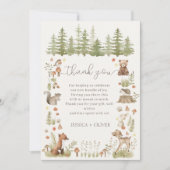 Boho Bosdieren Baby Shower Bedankkaart (Voorkant)