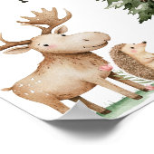 Boho bosdieren baby shower boeken cadeaus bord poster (Hoek)