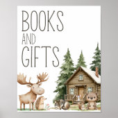 Boho bosdieren baby shower boeken cadeaus bord poster (Voorkant)