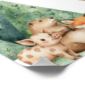 Boho bosdieren baby shower bord poster (Hoek)