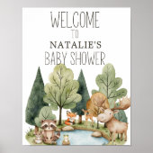 Boho bosdieren baby shower bord poster (Voorkant)