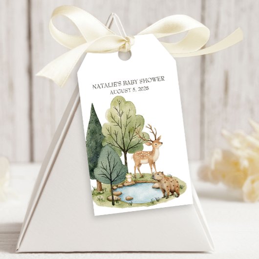 Boho Bosdieren Baby Shower Cadeaulabel