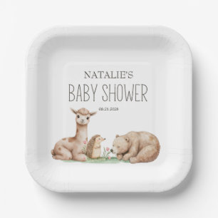 Boho Bosdieren Baby Shower Papieren Bordje