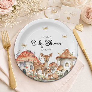 Boho bosdieren Baby Shower Papieren Bordje