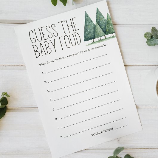Boho Bosdieren Baby Shower Raad Voedsel Spel Flyer
