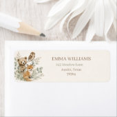Boho Bosdieren Baby Shower Retouradres Etiket (Insitu)