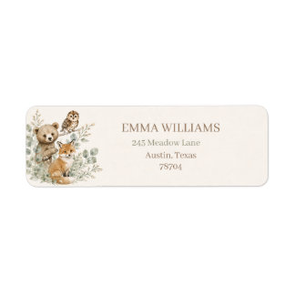 Boho Bosdieren Baby Shower Retouradres Etiket