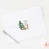 Boho Bosdieren Baby Shower Ronde Sticker (Envelop)