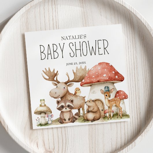 Boho Bosdieren Baby Shower Servet