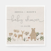 Boho bosdieren baby shower servetten (Voorkant)