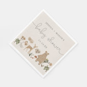 Boho bosdieren baby shower servetten (Hoek)