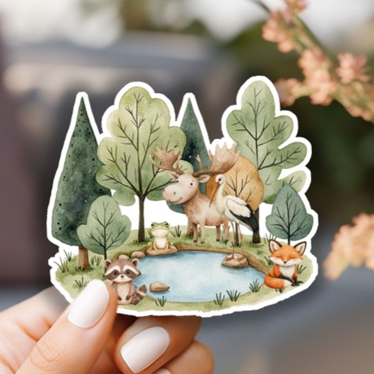Boho Bosdieren Baby Shower Sticker