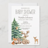 Boho bosdieren baby shower uitnodiging (Voorkant)