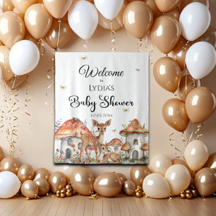 Boho bosdieren Baby Shower Welkom Wandkleed