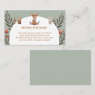 Boho Bosdieren Boeken voor Baby Shower Kaart Visitekaartje
